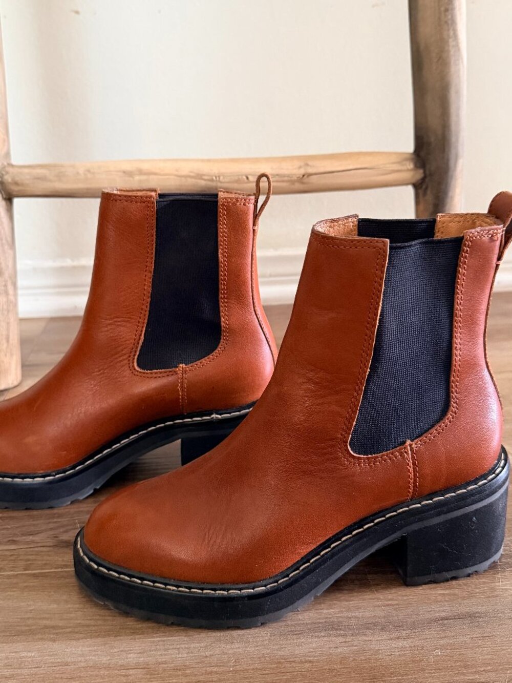 Madewell The Carina Platform Chelsea Boots for Women Leather size 5.5